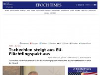 Bild zum Artikel: Tschechien steigt aus EU-Flüchtlingspakt aus