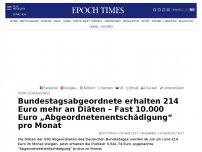 Bild zum Artikel: Bundestagsabgeordnete erhalten 214 Euro mehr an Diäten – Fast 10.000 Euro „Abgeordnetenentschädigung“ pro Monat