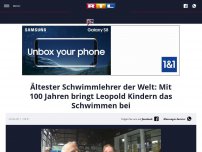 Bild zum Artikel: Ältester Schwimmlehrer der Welt: Mit 100 Jahren bringt Leopold Kindern das Schwimmen bei