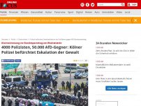 Bild zum Artikel: Alarmstimmung vor Bundesparteitag am Wochenende - 4000 Polizisten, 50.000 AfD-Gegner: Kölner Polizei befürchtet Eskalation der Gewalt