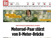 Bild zum Artikel: Horror-Unfall in Neuss - Motorrad-Paar stürzt von 8-Meter-Brücke