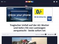 Bild zum Artikel: Tragischer Unfall auf der A2: Mutter und Sohn (10) von Lastwagen zerquetscht - beide sofort tot