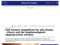 Bild zum Artikel: FDP fordert Impfpflicht für alle Kinder – Eltern soll die Impfmüdigkeit abgesprochen werden