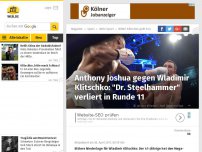 Bild zum Artikel: Anthony Joshua gegen Wladimir Klitschko: 'Dr. Steelhammer' verliert in Runde 11