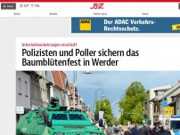 Bild zum Artikel: Polizisten und Poller sichern das Baumblütenfest in Werder