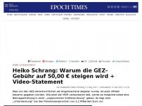 Bild zum Artikel: Heiko Schrang: Warum die GEZ-Gebühr auf 50,00 € steigen wird