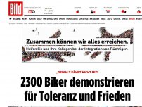 Bild zum Artikel: „Gewalt fährt nicht mit“ - Über 2000 Biker demonstrieren für Frieden