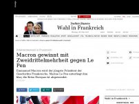 Bild zum Artikel: Macron gewinnt Präsidentenwahl in Frankreich