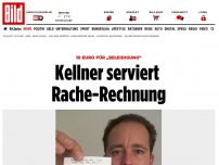 Bild zum Artikel: 10 Euro für „Beleidigung“ - Kellner serviert Rache-Rechnung