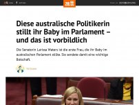 Bild zum Artikel: Diese australische Politikerin stillt ihr Baby im Parlament – und das ist vorbildlich