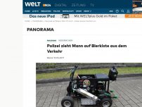Bild zum Artikel: Niedersachsen: Polizei zieht Mann auf Bierkiste aus dem Verkehr