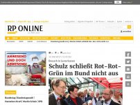 Bild zum Artikel: Besuch in Leverkusen - Schulz schließt Rot-Rot-Grün im Bund nicht aus