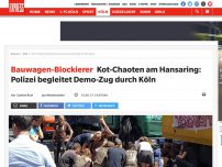 Bild zum Artikel: Und das vor der Polizei...: Chaoten blockieren Kölner Hansaring und machen in den Gully