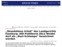 Bild zum Artikel: „Skandalöses Urteil“ des Landgericht Hamburg: AfD-Politikerin Alice Weidel darf als „Nazi-Schlampe“ bezeichnet werden