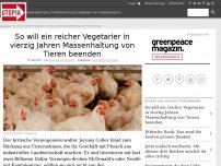 Bild zum Artikel: So will ein reicher Vegetarier in vierzig Jahren Massenhaltung von Tieren beenden