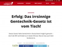 Bild zum Artikel: Erfolg: Das irrsinnige Gentechnik-Gesetz ist vom Tisch!