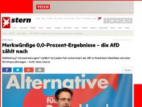 Bild zum Artikel: NRW-Wahl: Merkwürdige 0,0-Prozent-Ergebnisse – die AfD zählt nach