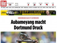 Bild zum Artikel: Interview-Verwirrung - Aubameyang macht Dortmund Druck