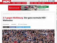 Bild zum Artikel: 2:1 gegen Wolfsburg: Der ganz normale HSV-Wahnsinn