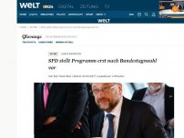 Bild zum Artikel: Lieber abwarten: SPD stellt Programm erst nach Bundestagswahl vor