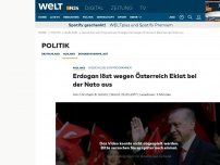 Bild zum Artikel: Ausschluss von Programmen: Erdogan löst wegen Österreich Eklat bei der Nato aus