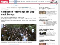 Bild zum Artikel: Laut Geheimpapier: 6 Millionen Flüchtlinge am Weg nach Europa