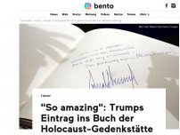 Bild zum Artikel: 'So amazing': Trumps Eintrag ins Buch der Holocaust-Gedenkstätte ist irritierend