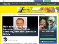 Bild zum Artikel: Helft bei der Suche nach Alexander (23) und teilt die Fahndung, denn sein Leben ist in Gefahr