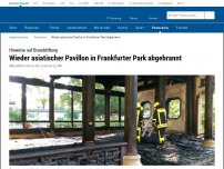 Bild zum Artikel: Wieder asiatischer Pavillon in Frankfurter Park abgebrannt