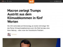 Bild zum Artikel: Macron zerlegt Trumps Austritt aus dem Klimaabkommen in fünf Worten