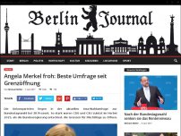 Bild zum Artikel: Angela Merkel froh: Beste Umfrage seit Grenzöffnung