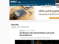 Bild zum Artikel: 'Gar nicht so weit weg': Als Merkel in die Zukunft blicken soll, lacht das Auditorium