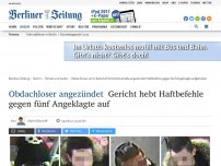 Bild zum Artikel: Obdachloser angezündet: Gericht hebt Haftbefehle gegen fünf Angeklagte auf