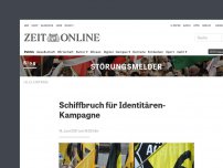 Bild zum Artikel: Schiffbruch für Identitären-Kampagne