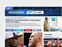 Bild zum Artikel: BESTÄTIGT: Mayweather kämpft gegen McGregor