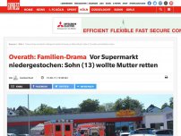 Bild zum Artikel: Overath: Familien-Drama: Vor Supermarkt niedergestochen: Sohn (13) wollte Mutter retten