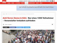Bild zum Artikel: Infos im News-Ticker: Nur 200 bis 300 Muslime bei Anti-Terror-Demo in Köln