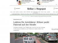 Bild zum Artikel: Verkehrspolitik: Lektion für Autofahrer: Kölner parkt Fahrrad auf der Straße