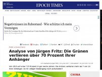 Bild zum Artikel: Analyse von Jürgen Fritz: Die Grünen verlieren über 70 Prozent ihrer Wähler