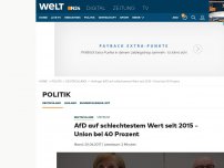 Bild zum Artikel: Umfrage: AfD auf schlechtestem Wert seit 2015 - Union bei 40 Prozent