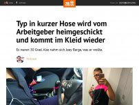 Bild zum Artikel: Typ in kurzer Hose wird vom Arbeitgeber heimgeschickt und kommt im Kleid wieder