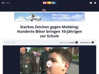 Bild zum Artikel: Starkes Zeichen gegen Mobbing: Hunderte Biker bringen 10-Jährigen zur Schule