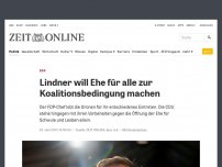 Bild zum Artikel: FDP: Lindner will Ehe für alle zur Koalitionsbedingung machen