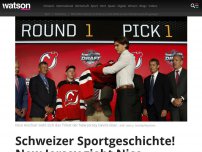 Bild zum Artikel: Schweizer Sportgeschichte! New Jersey zieht Nico Hischier an erster Stelle im NHL-Draft