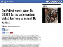 Bild zum Artikel: Die Polizei warnt: Wenn Du DIESES Tattoo an jemandem siehst, lauf weg so schnell Du kannst!