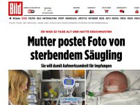 Bild zum Artikel: Er hatte Keuchhusten - Mutter postet Foto von sterbendem Säugling