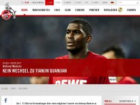 Bild zum Artikel: 1. FC Köln | Kein Wechsel zu Tianjin Quanjian