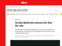 Bild zum Artikel: Bundestag: Große Mehrheit stimmt für Ehe für alle