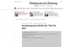 Bild zum Artikel: Bundestag wird über 'Ehe für alle' abstimmen