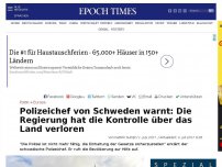 Bild zum Artikel: Polizeichef von Schweden warnt: Die Regierung hat Kontrolle über das Land verloren